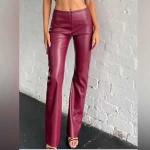 Red faux leather pants - Tiger mist